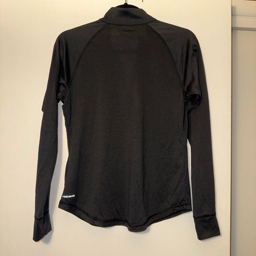 Reebok Women’s Small Athletic Long Sleeve Quarter Zip Pullover Black Gently Worn - Picture 4 of 7